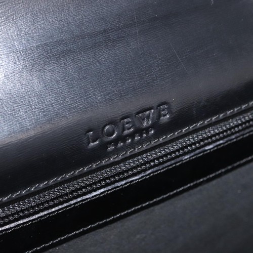 LOEWE Business Bag Leather Black Silver Auth BAZ025 - 第 19/24 張圖片