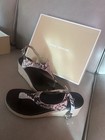 MICHAEL Michael Kors Logo Snake Print Thong Wedge Ankle Strap Sandals 9 B — photo 2