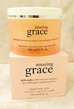 Philosophy Pure Amazing Grace Whipped Body Cream Skin Moisturizer 8oz New in Box