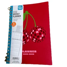 Pen+Gear 13 Daily Monthly Weekly Planner July 25-July 26 Red Spiral 9.25 x 6.5 "