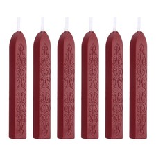 6 Pcs Wax Sticks with Wicks, Sealing Wax Sticks Sealer, Wine Red