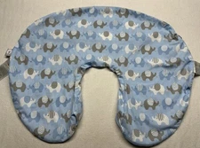 Baby Feeding Nursing Support Boppy Pillowcase Pillow Cover Blue Elephant Pattern