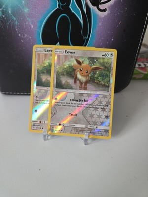 2X- Eevee 167/236 Reverse Holo Sun & Moon SM Cosmic Eclipse Pokemon Card - NM