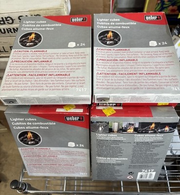 New Weber Lighter Cubes 7417 Non-Toxic Odorless Fire Starter Lot of 4 (24 Each)