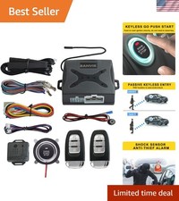 Luxury Passive Keyless Entry Car Alarm with Remote Engine Start  Push Ignition
