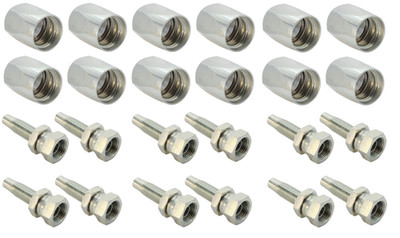 1 DRAHT Wiederverwendbare Hydraulikschlauchverschraubung/Einsatz Innengewinde 3/8 BSP Reparatursatz 24 Stück