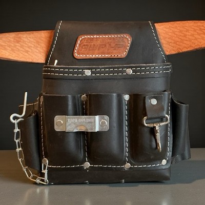 AWP HP Hi-Performance Leather Carpenter Construction ToolBelt With Pouches