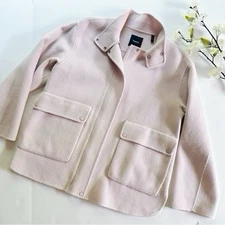 Theory Double Face Wool & Cashmere Utility Coat Rosewood