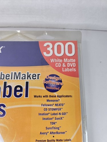 MEMOREX CD & DVD LabelMaker 300 White Matte Refills+Spine+Multi-Use Labels - Picture 3 of 11