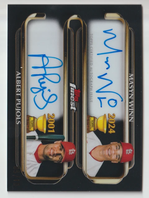 2025 Topps Finest #RCDA-WP Masyn Winn Albert Pujols RC Cup Dual Auto Black /10