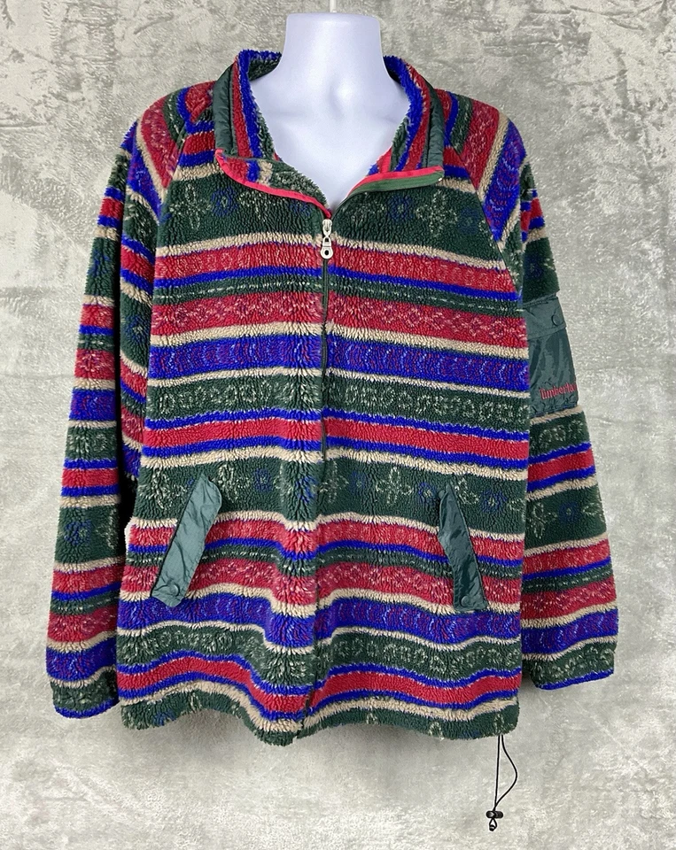 VTG Timberland Men's Size XL Weathergear 90’s Sherpa Fleece Full Zip EUC - Image 2 of 4