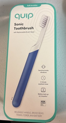 #ad #ad Quip Sonic Toothbrush with Replaceable Brush Head Blue New $15.99