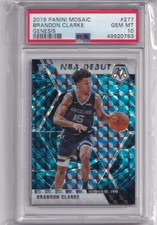 2019-20 Panini Mosaic Brandon Clarke Genesis NBA Debut PSA 10 Rookie Card RC 277. rookie card picture