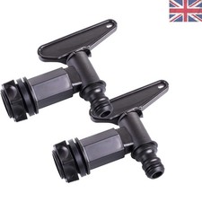 Effortless Installation Black Water Butt Taps - 2 x 3/4" BSP, Garden Essential