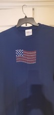 M & O Sportswear women2X Blue Short Sleeve Cr...
