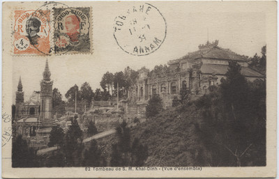 AK Tourane  Indochina Obseques S.M. Khai Dinh (vue l'ensemble), gelaufen 1934
