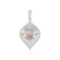 Cavill Rutilquarz AnhäNger 925 Silber 14K Gold Granulation Kupfer Damen
