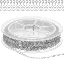 Stainless Steel Jewelry Chains Making Silver Necklace Thin Chain Flat Cable Link