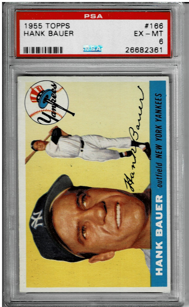 1955 Topps Baseball card #166 Hank Bauer PSA 6 Yankees