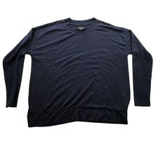 Lucky Brand Mens Sweater Medium Long Sleeve Crew Neck Pullover Navy Blue Casual