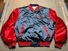 Vintage Bud Light Jacket Satin Beer Snap Button USA 80s Budweiser Mens M Fit
