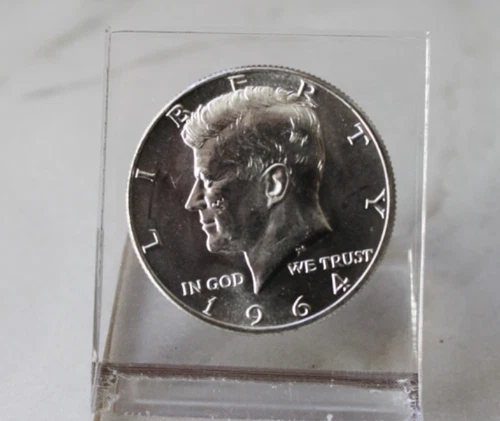 1964 Kennedy 90% Silver Half Dollar  50c  AU