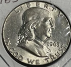 1963 Silver Franklin Half Dollar (Uncirculated) Protector Included