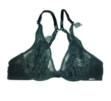 30B Bra Dove Grey Underwired Non Padded Lace Racerback Boux Avenue