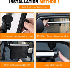 2PCS Car Window Shades for Baby, 17.72" 15.75" Retractable Roller Auto Side W...