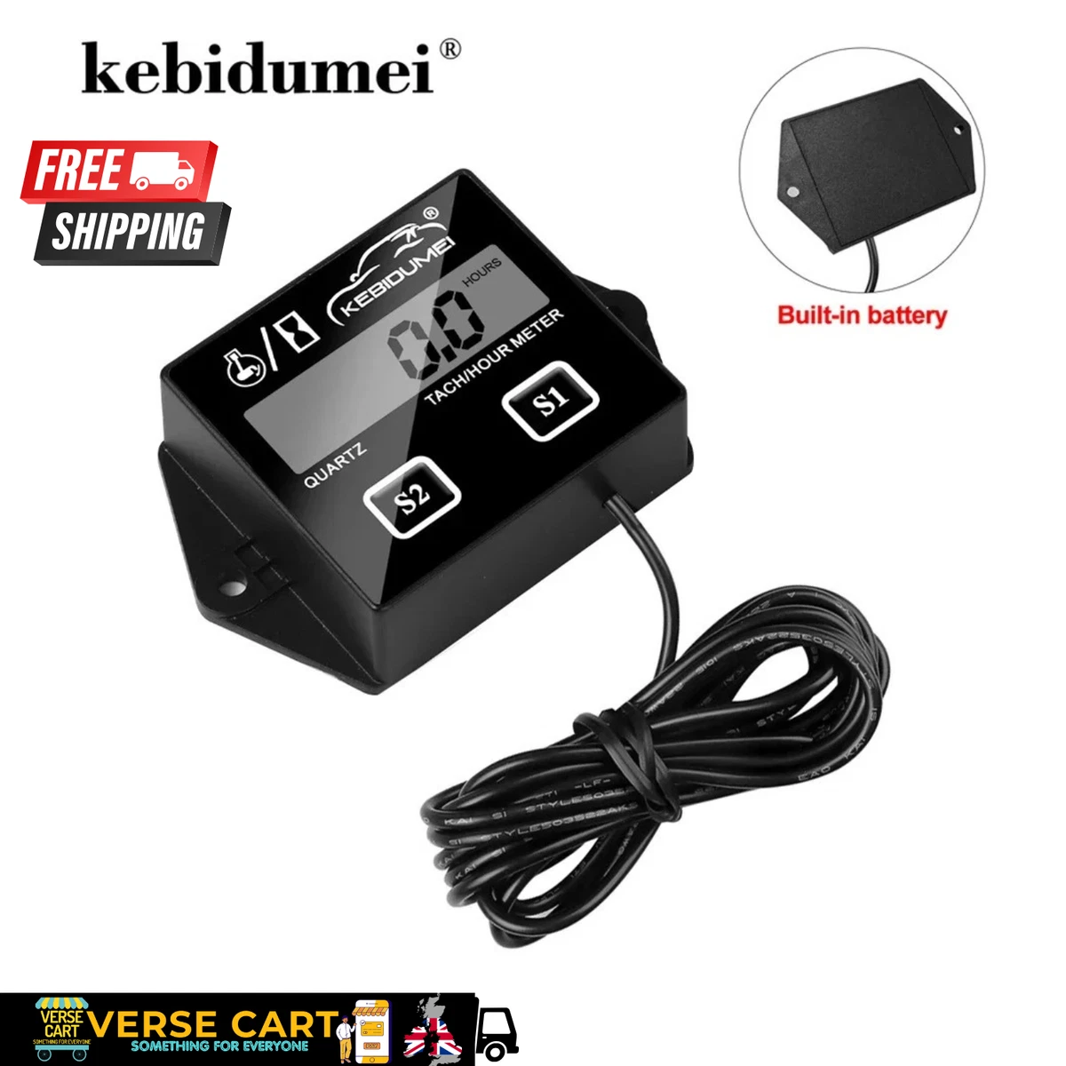 Tacómetro Inductivo Medidor Motor RPM Medidor Motor Tacómetro Medidor de Hora Digital