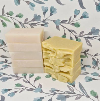Handmade Soap Bundle Bars 100% Coconut Oil + Goat's Milk Sensitive Skin 9 Bars
