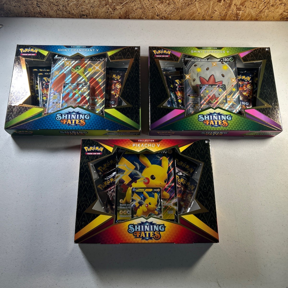 Pokemon TCG: Shining Fates Pikachu V Cramorant V Eldegoss V New Set Of 3x  Boxes | eBay