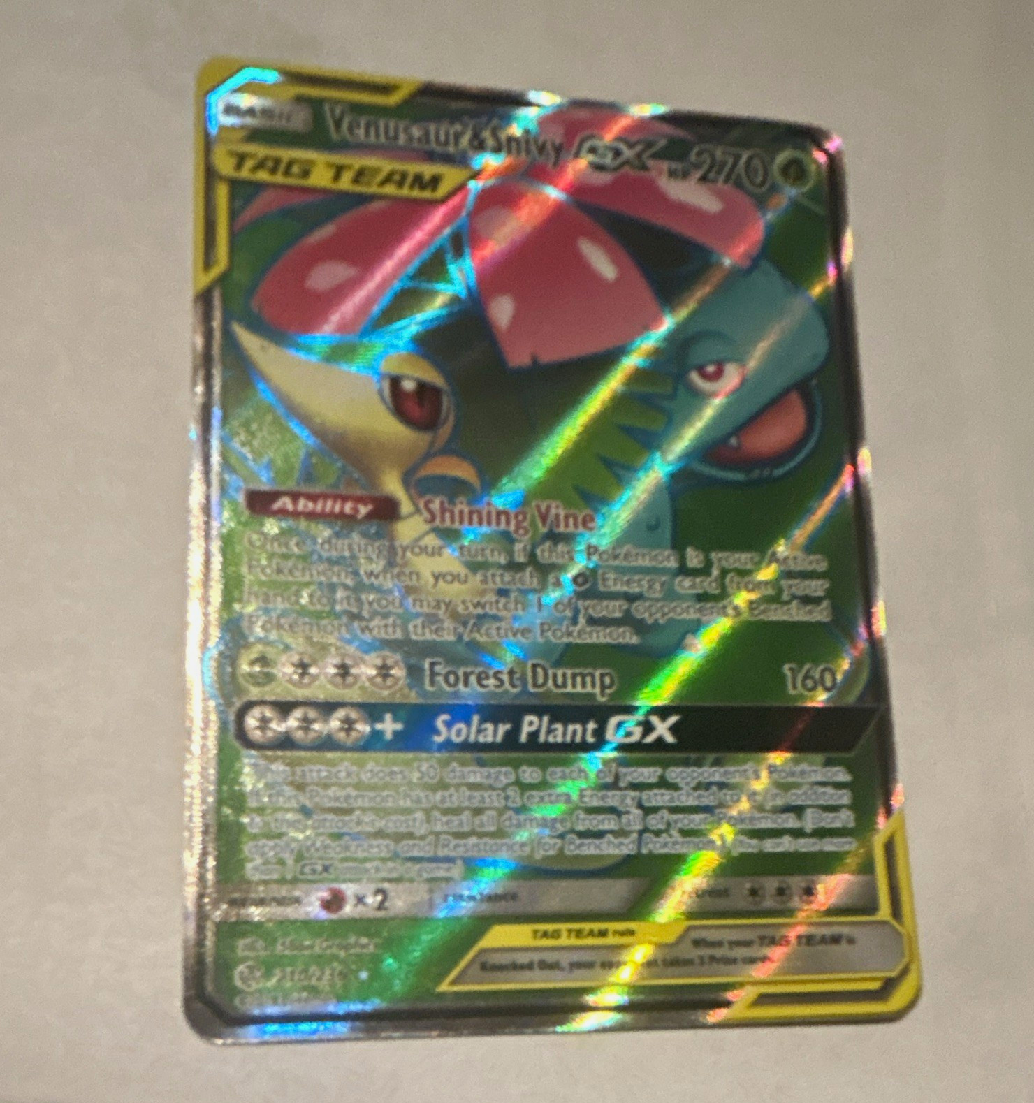 The Pokémon Company Venusaur & Snivy GX 210/236 Cosmic Eclipse Holo Full Art