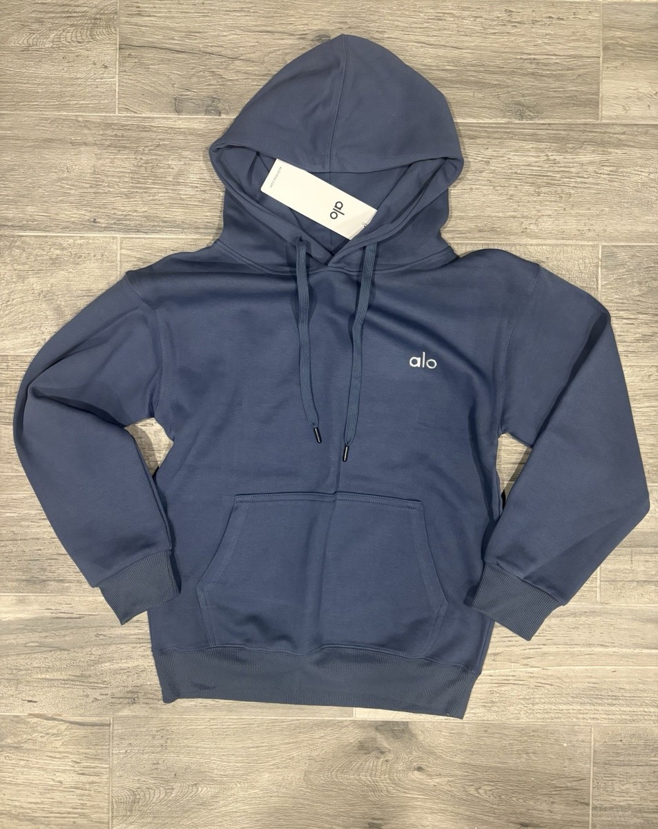 Alo Yoga Accolade Hoodie Navy Size Small EUC Unisex Pullover
