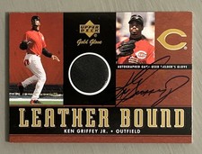 2001 UD Gold Glove KEN GRIFFEY JR. Leather Bound Autograph SP /49 RARE GU & AUTO
