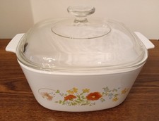 Corning Ware Vintage 3 Liter Wildflower A-3-B  Dutch Oven Casserole w/Pyrex Lid
