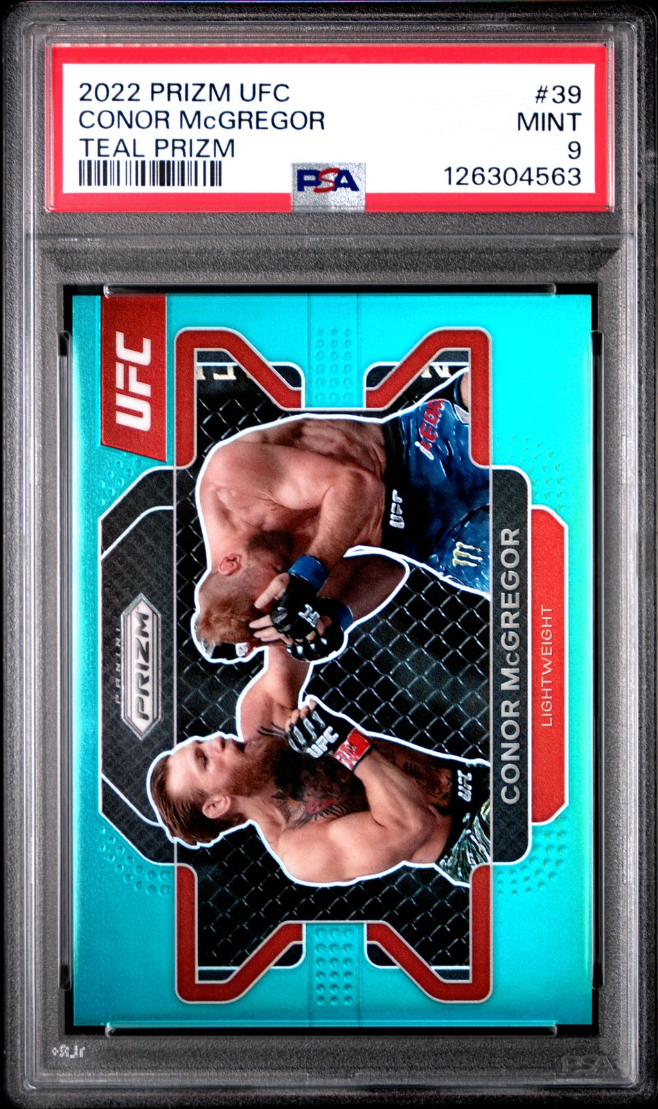 2022 PANINI PRIZM UFC TEAL PRIZM #39 CONOR MCGREGOR 26/49 PSA 9
