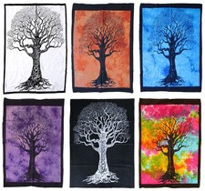 Batiktuch BAUM 110x75 cm TREE OF LIFE Lebensbaum Weltenbaum Wandbehang Wanddeko