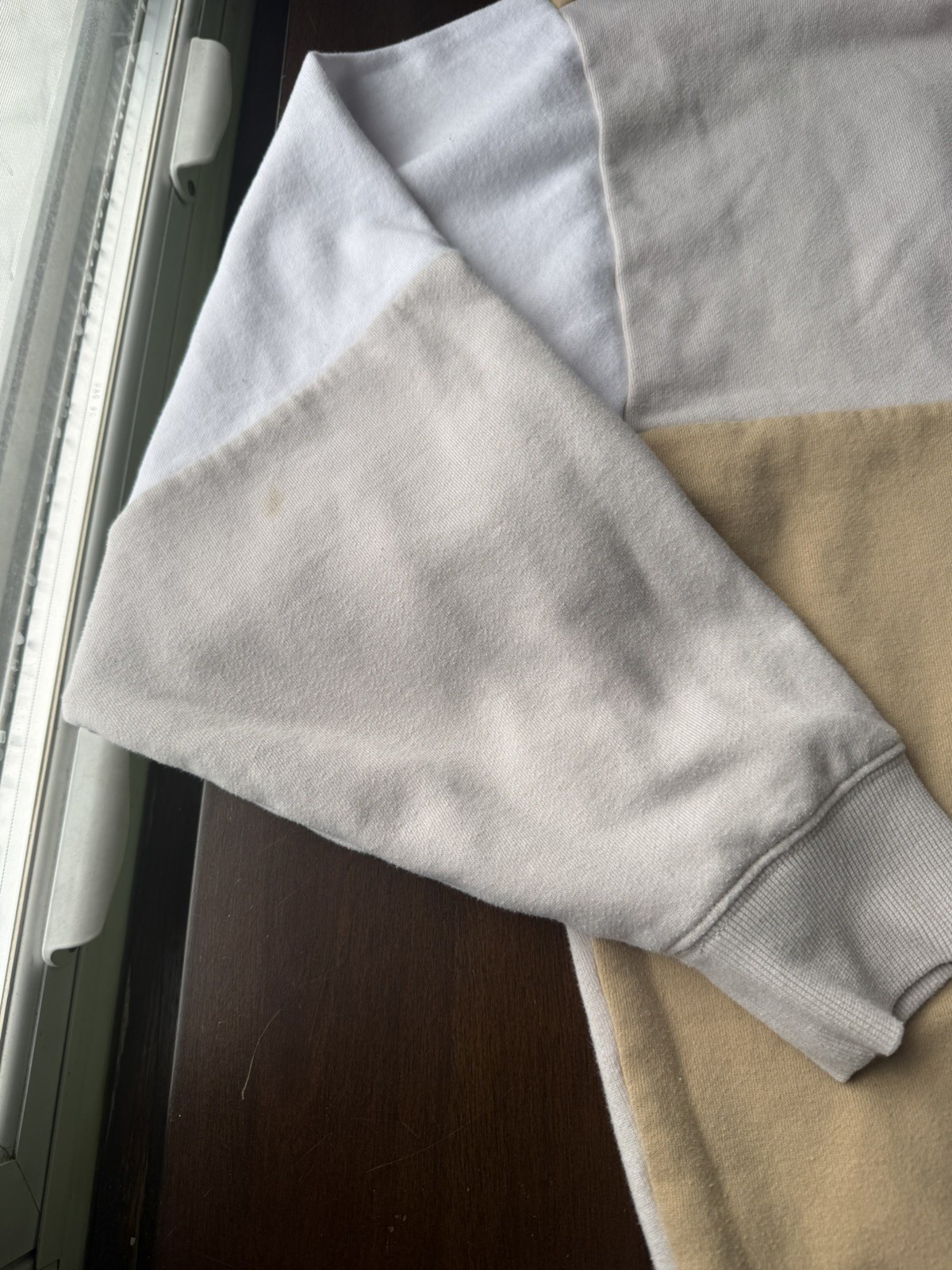 Men’s VANS Split Block Patchwork Cream Pullover H… - image 5