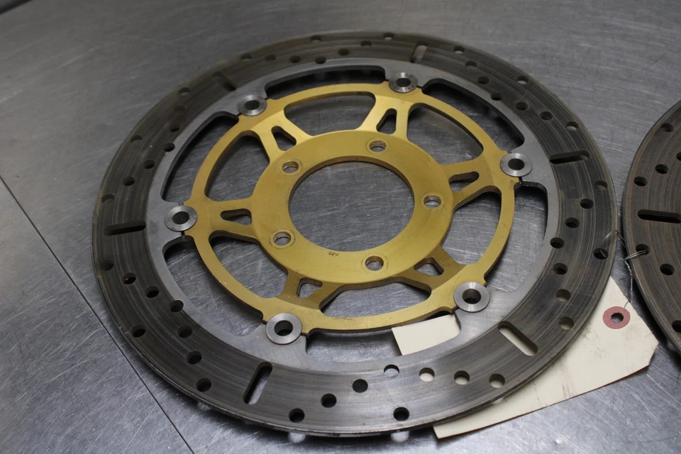 08-10 TRIUMPH SPRINT ST 1050 FRONT LEFT RIGHT BRAKE ROTORS DISCS - Image 2 of 4