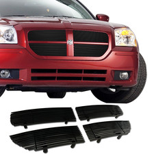 Fits 2005-2007 Dodge Magnum Replace Upper Aluminum Black Billet Grille Insert