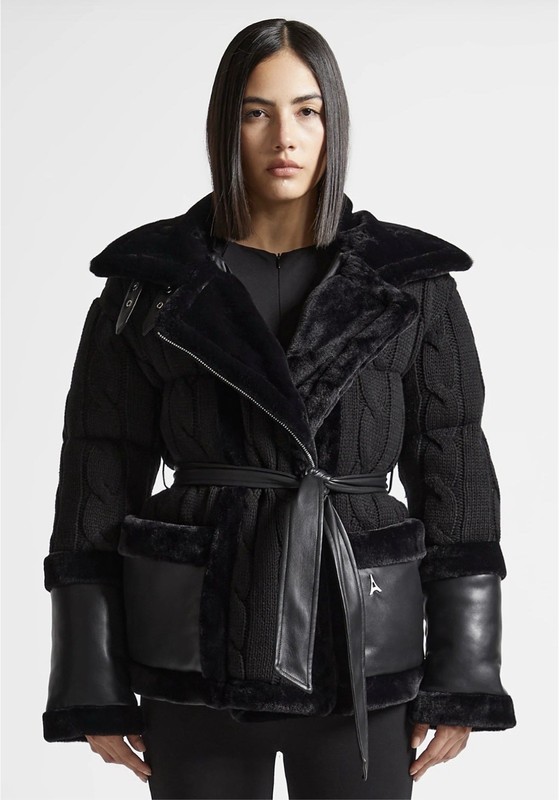 Manière de Voir Knit and Plush Puffer Jacket US4 NWT
