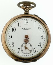 Swiss 8/0 Size Open Face 1890's Sterling Silver Antique Pocket Watch 10 Jewels