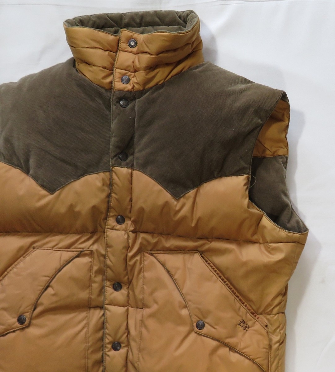 Ski Daddle Vintage Down Vest Jacket 1970's Reversible Corduroy Two