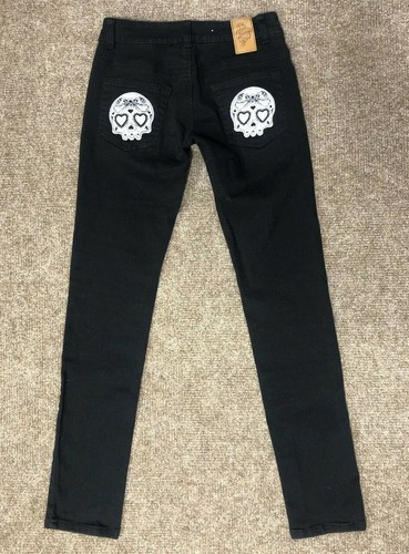 Bleeding Heart Sugar Skull Jeans, Größe 