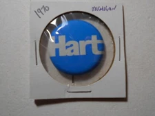1-1/8" Hart 1970 Michigan U.S. Senator litho pinback button