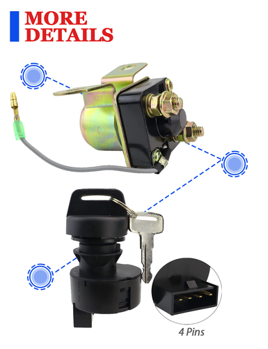 Starter for Polaris Sportsman 500 RSE DUSE HO 6X6 2001 with Relay & Key Switch - Foto 9 di 9