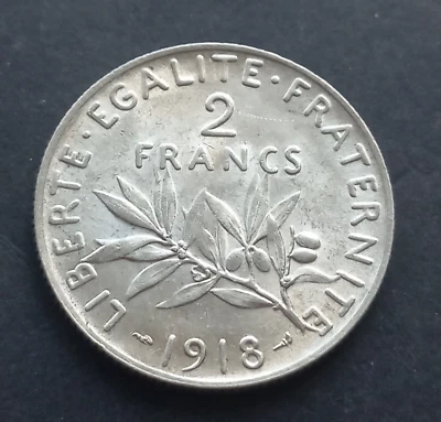 *1319* 2 FRANCS SEMEUSE 1918 ARGENT SUP+ - Photo 1/3