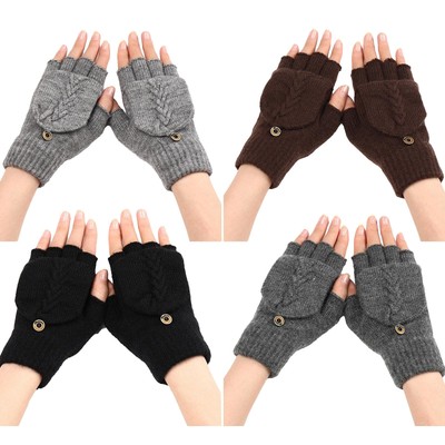Winter Electric Mitten Heated Gloves Full&Half Finger Warmer USB Powered 