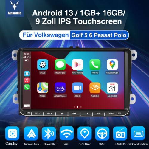 DAB+ Android 13 Carplay Autoradio GPS RDS Für VW GOLF 5 6 Touran EOS Tiguan Polo - Bild 2 von 13